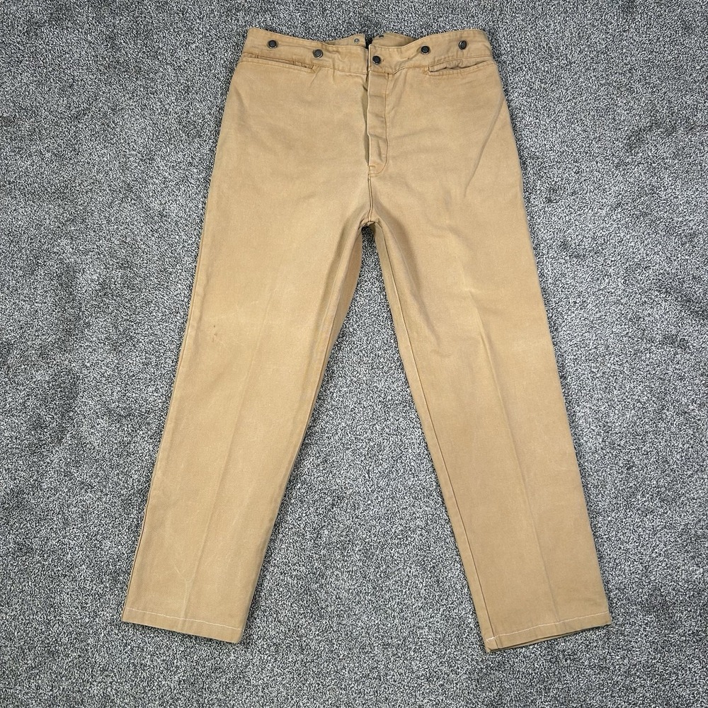 Vintage‎ Wah Maker Frontier Clothing Men's 42 Made in USA Brown Canvas Pants